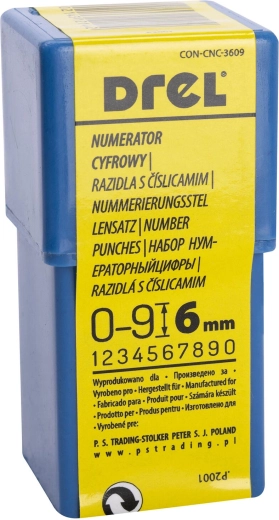 Ručné raznice číslic 6 mm