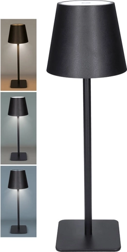 Solight LED nabíjacia lampička Lucca 120 lm, stmievateľná, CCT, čierna