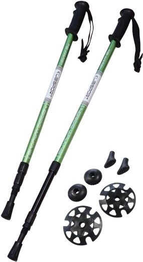 Kubisport trekingové teleskopické palice s antishock, zelené (1 pár)
