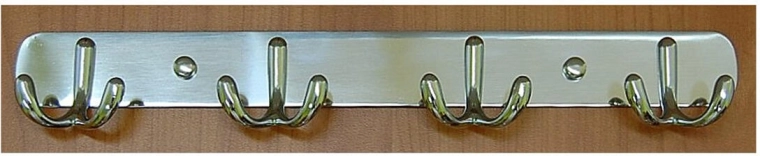 Vešiak so štyrmi dvojháčikmi CYRIL, chróm