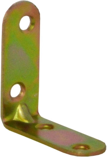 Montážny uholník s prolisom 50 × 18 × 2 mm, žlto pozinkovaný (20 ks)