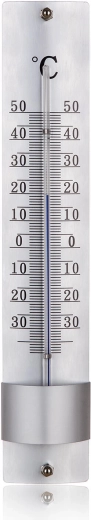 Nástenný kovový teplomer 21,5 cm, strieborný