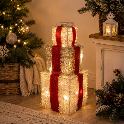 Vianočná LED ozdoba Darčeky 37 cm - 1 kus