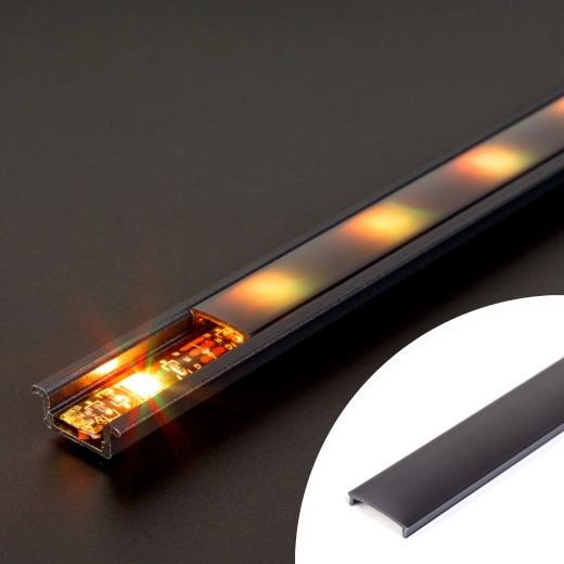Čierny krycí panel pre LED profil 1000 mm