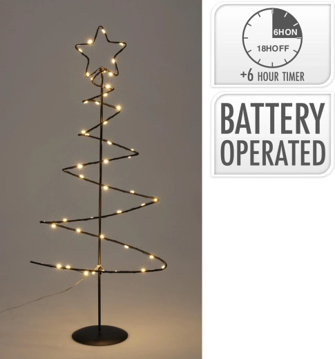 Dekoratívne LED osvetlenie v tvare stromu, 53 cm, čierne