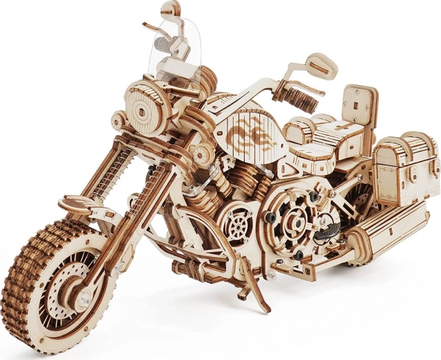 RoboTime 3D drevená mechanická stavebnica motorka cruiser
