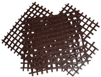 Skladacia plastová rohož 25 × 25 cm, hnedá (4 ks)