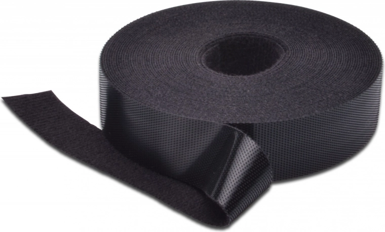 Samolepiaci suchý zips DIGITUS na kabeláž, 20 mm, kotúč 10 m, čierna