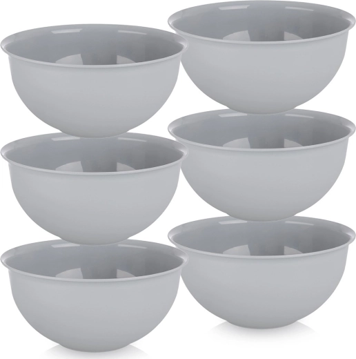 Plastové misky Sandy 13 cm, 500 ml, sivé, sada 6 ks