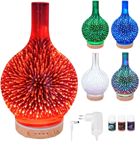 Aróma difuzér a zvlhčovač vzduchu 200 ml Zortiva s 3D LED RGB efektom