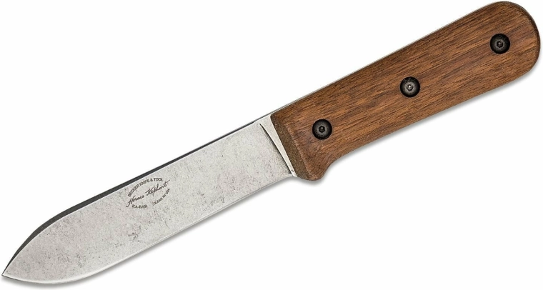 KA-BAR Becker Kephart outdoorový nôž s orechovou rukoväťou a koženým puzdrom