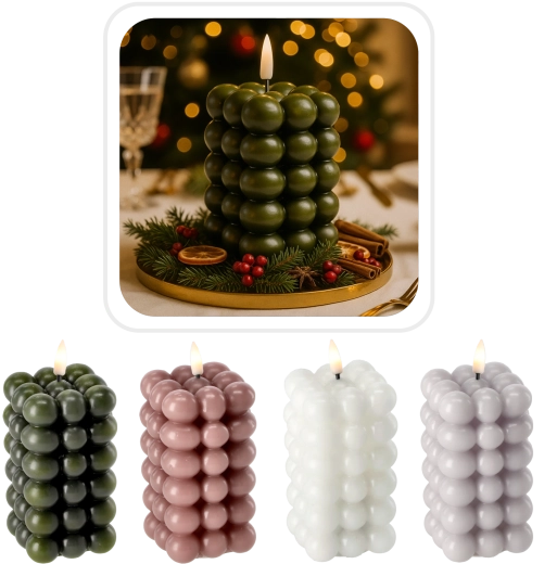 LED sviečka Bubble 6 × 11,5 cm z pravého vosku