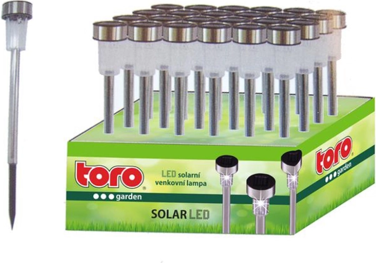 Solárne LED svetlo TORO 36,5 cm, strieborné