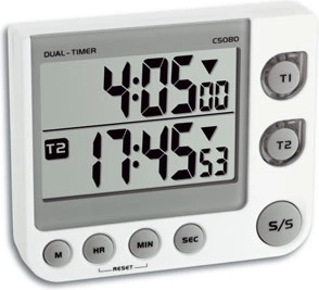 TFA digitálny dvojitý časovač 2-Timer biely - 1 kus