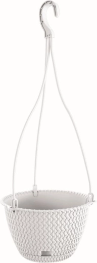 Závesný kvetináč Splofy Round W 27 cm biely