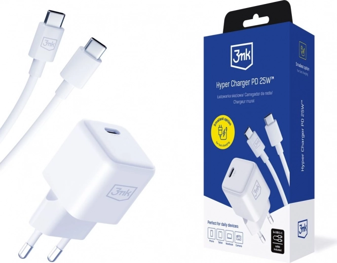 3mk hyper nabíjačka 25W PD s káblom USB-C/USB-C
