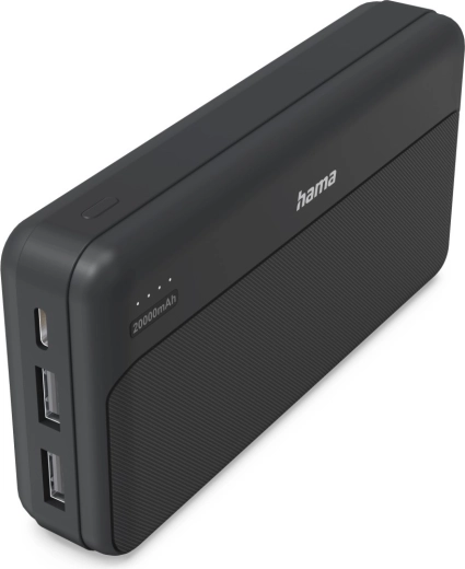 Powerbanka Hama 20000 mAh, 2× USB-A, antracit
