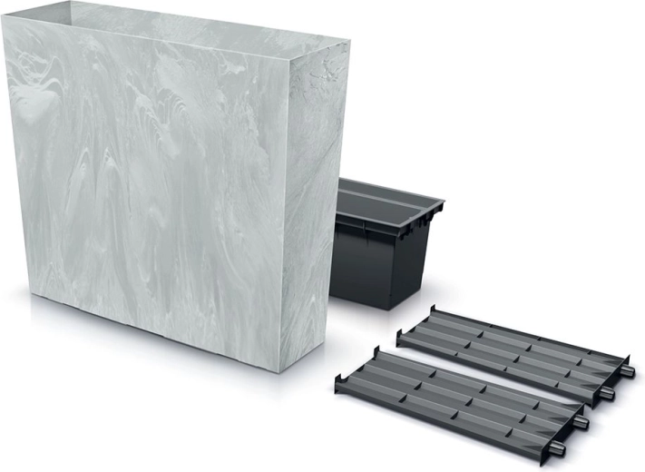 Vysoký kvetináč URBI Case Beton Effect s vložkou 77 cm