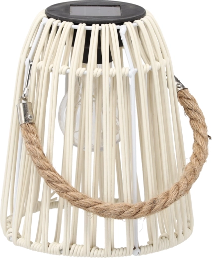 Solárny biely lampión LED 18 cm