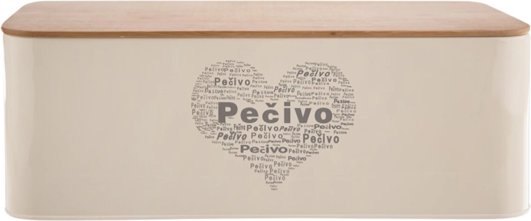 Chlebník plech/drevo na pečivo s motívom srdca