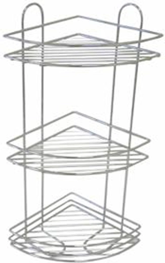Rohová trojposchodová kúpeľňová polička Toro 58 × 31 cm