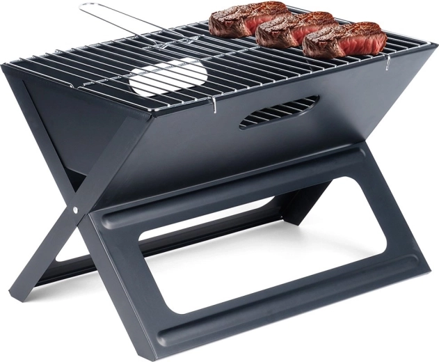 Skladací kufríkový gril na drevené uhlie BBQ