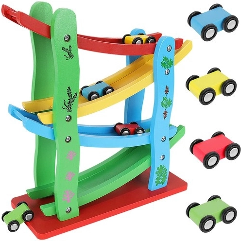 Drevená závodná dráha pre autá