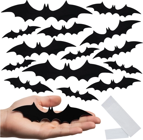 Ruhhy 3D nálepky netopierov na Halloween 56 ks