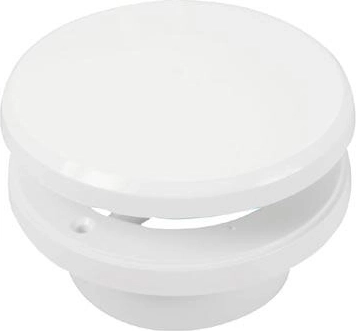 Tanierový ventilačný ventil s reguláciou, priemer 100 mm, biely plast