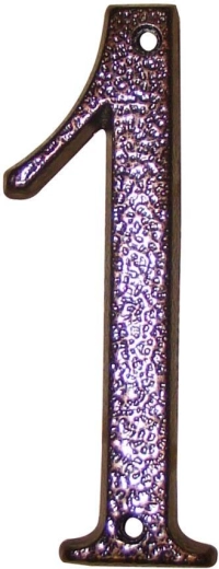 Domové číslo 1 hnedé, zinok, 117 mm
