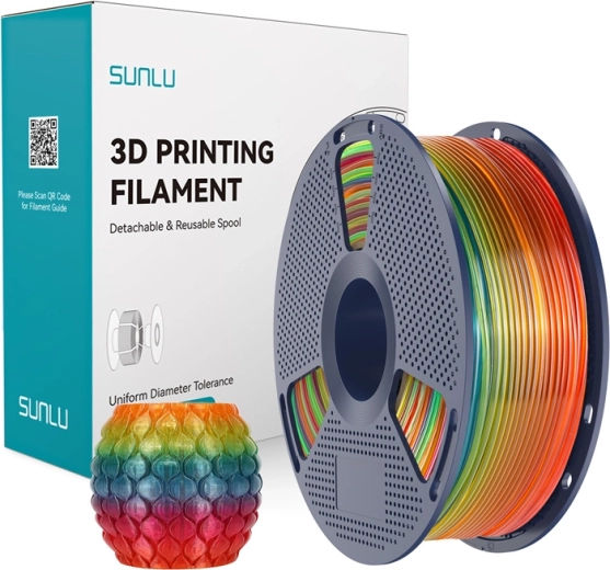 Sunlu PLA transparentný dúhový filament pre 3D tlač