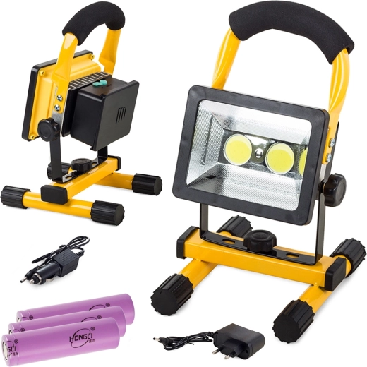 Prenosný nabíjateľný LED reflektor COB 30 W, IP65