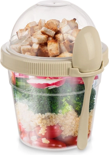 Pohárik na jogurt s lyžičkou a miskou na müsli 400 ml
