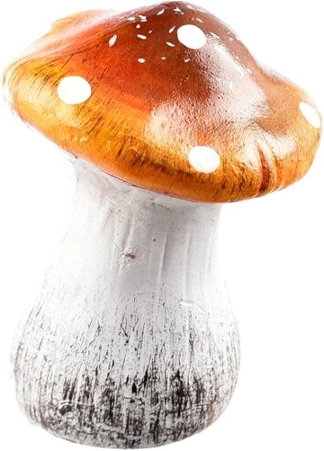 Keramická dekorácia muchotrávka oranžová 8 cm
