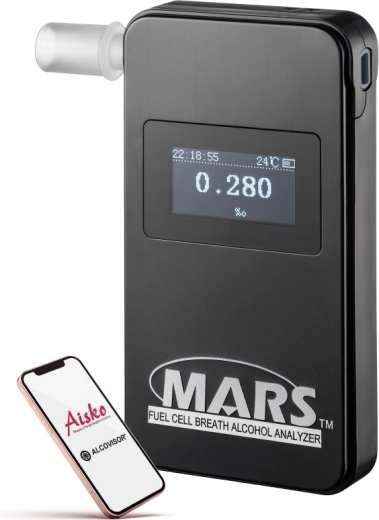 Alcovisor Mars BT bluetooth elektrochemický alkohol tester čierny - 1 kus