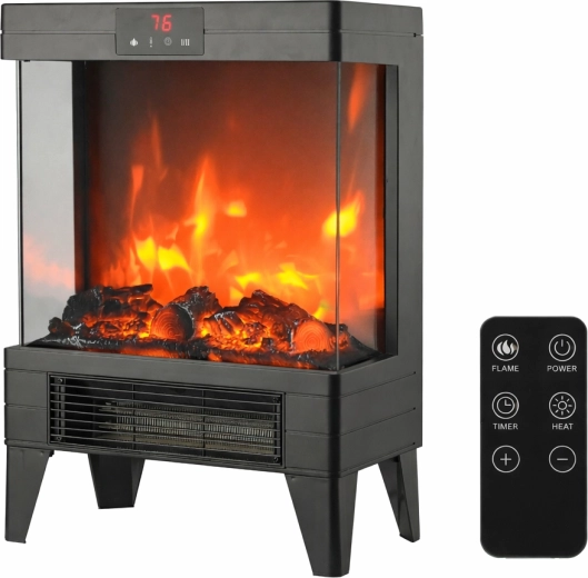 Elektrický krb s LED plameňmi 2000 W, 32,2 × 18 × 52,3 cm