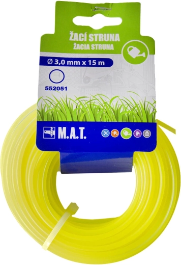 Žacia struna 3,0 mm guľatá, 15 m, nylon, žltá