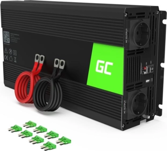 Menič napätia 12V/230V Green Cell s modifikovanou sinusoidou 1500W