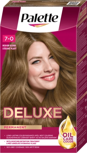 Palette Deluxe 7-0 stredne plavá, permanentná farba na vlasy 50 ml