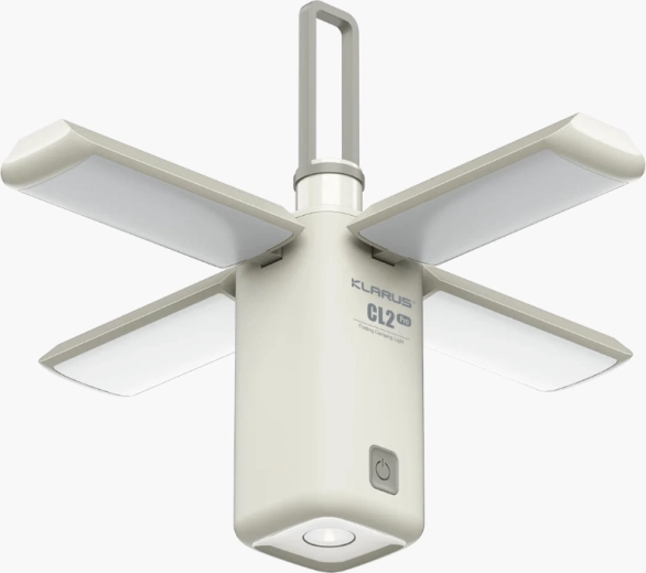 Klarus CL2 Pro White kempingová lampa 750 lm s polohovateľnými panelmi a powerbankou