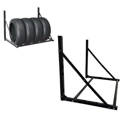 Závesný držiak na pneumatiky, nosnosť 100 kg, nastaviteľná šírka 80–120 cm