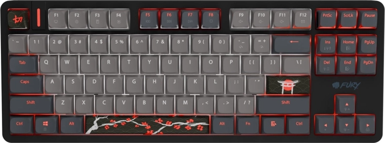Magnetická herná klávesnica Fury Kanabo K6 RGB US čierno-sivá