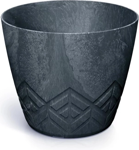 Kvetináč s betónovým efektom, antracit, priemer 19,8 cm