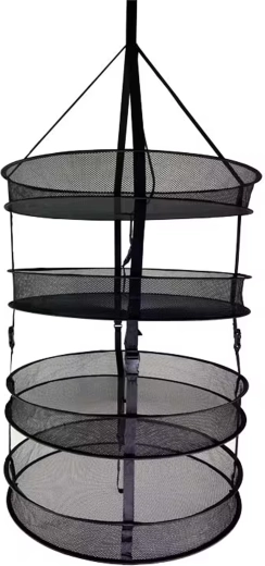 Závesná sieťová sušička na huby, bylinky a ovocie, 4 poschodia, 60 cm