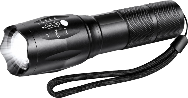 Taktická LED baterka T6 s vodeodolnosťou a zoomom - 1 kus