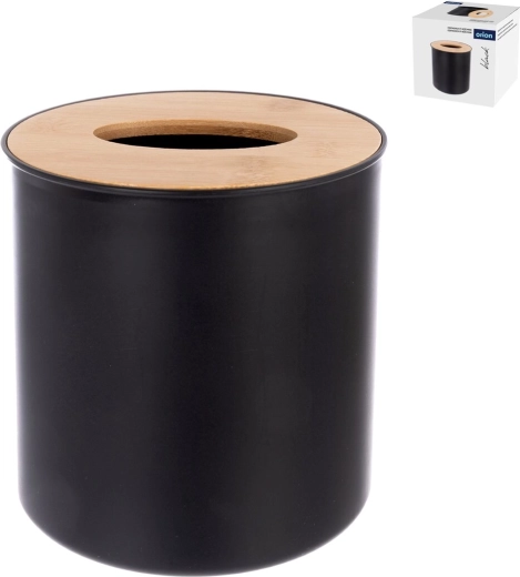 Kozmetický odpadkový kôš z plastu a bambusu Black
