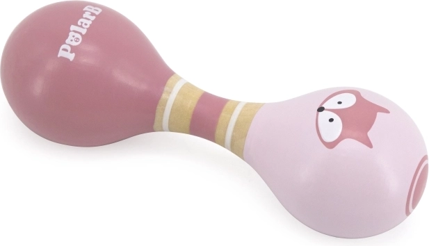 Drevená obojstranná rumba guľa s líškou Polar B