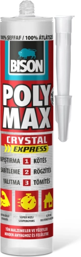 Bison Poly Max Crystal Express priehľadné lepidlo a tmel 300 g