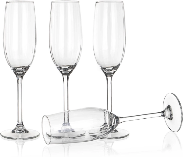 Poháre na šumivé víno ROYAL LEERDAM Plissé 210 ml, sada 4 ks