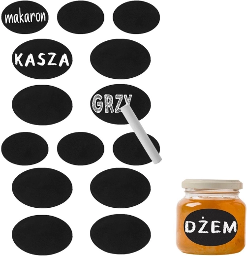 Samolepiace kriedové etikety na poháre s kriedou - 14 ks